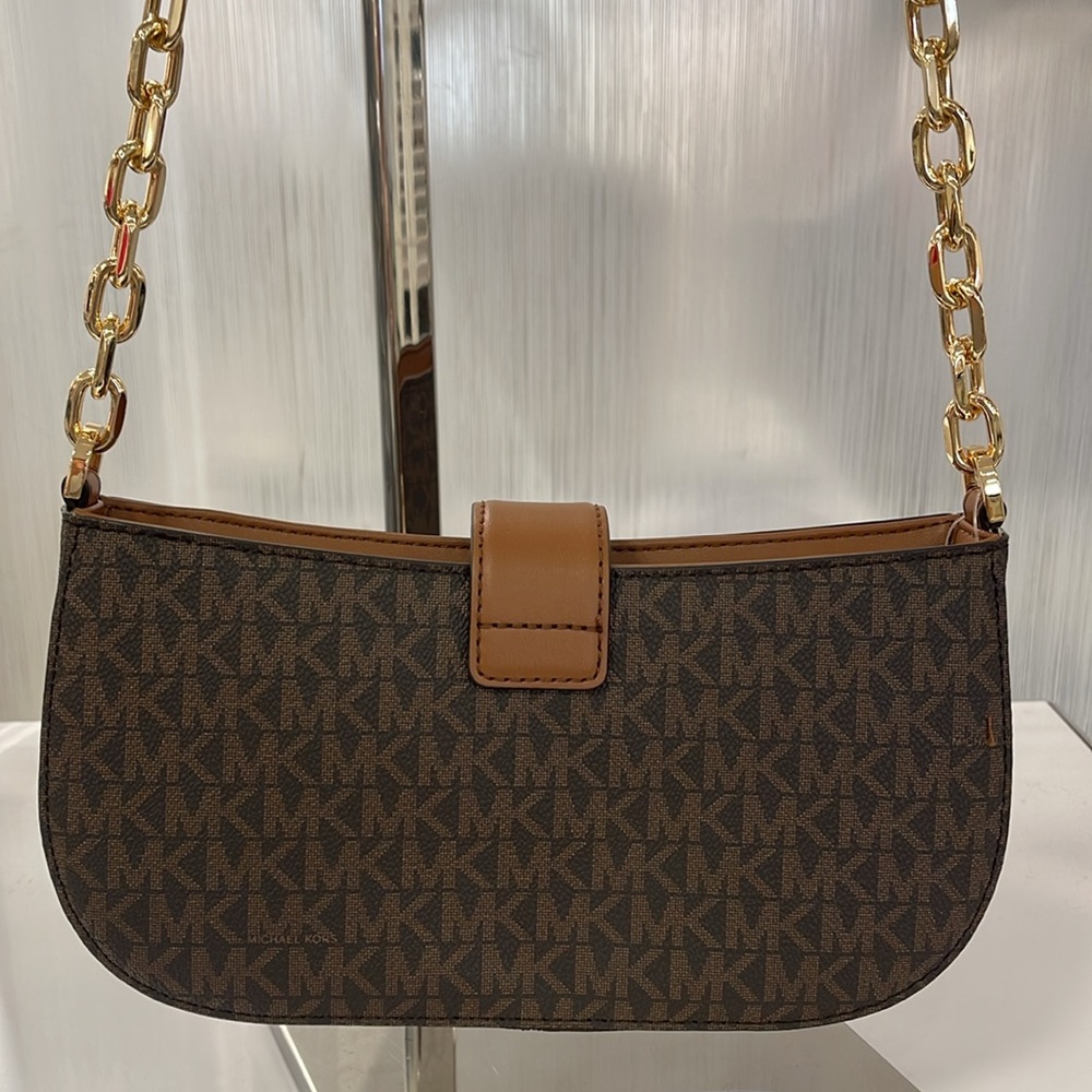 Michael Kors Carmen Small Logo Shoulder Pouchette Bag in Brown
NWT - Picture 7 of 16
